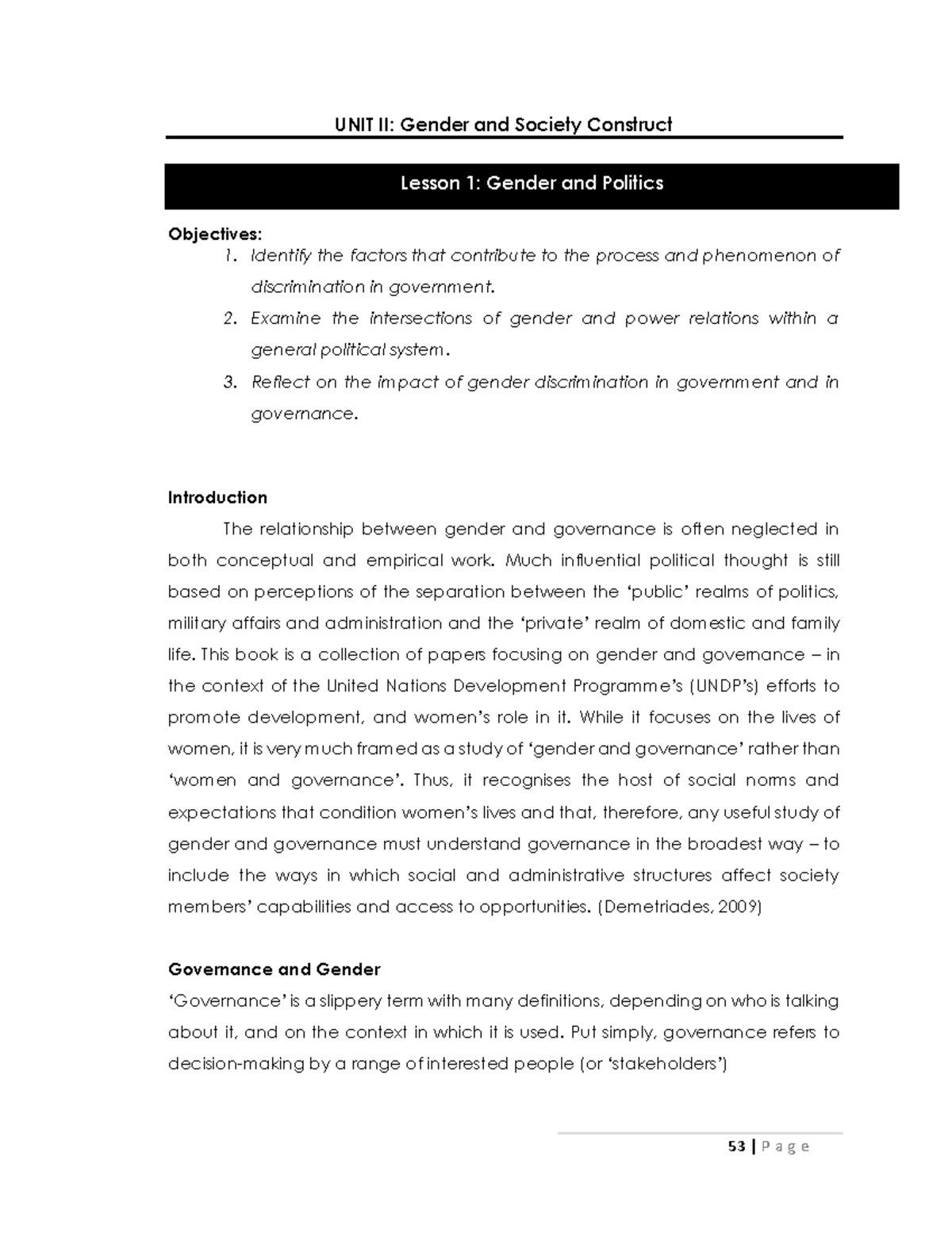 G Elect 2 UNIT 2 Lesson 1 - Gender and Society Notes - UNIT II: Gender ...