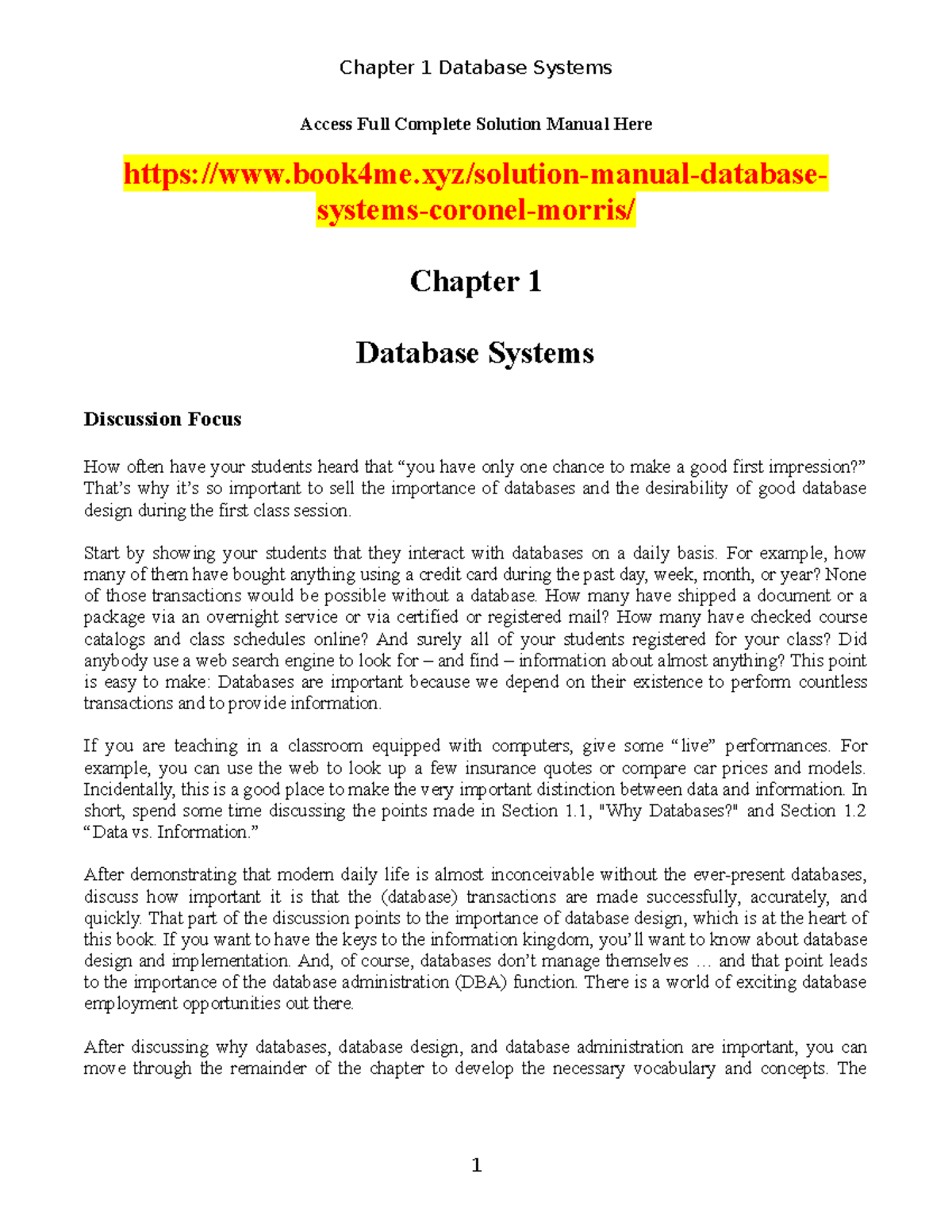 Solution Manual Database Systems 13th Ed Access Full Complete 
