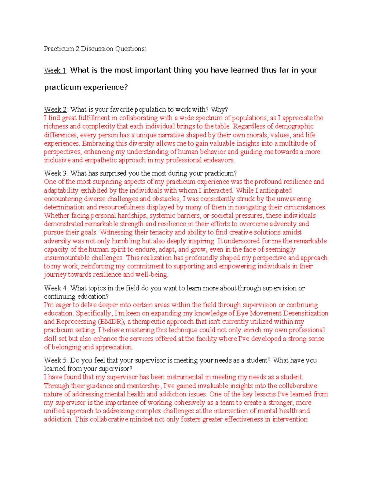 Practicum 2 Discussion Questions - Practicum 2 Discussion Questions ...