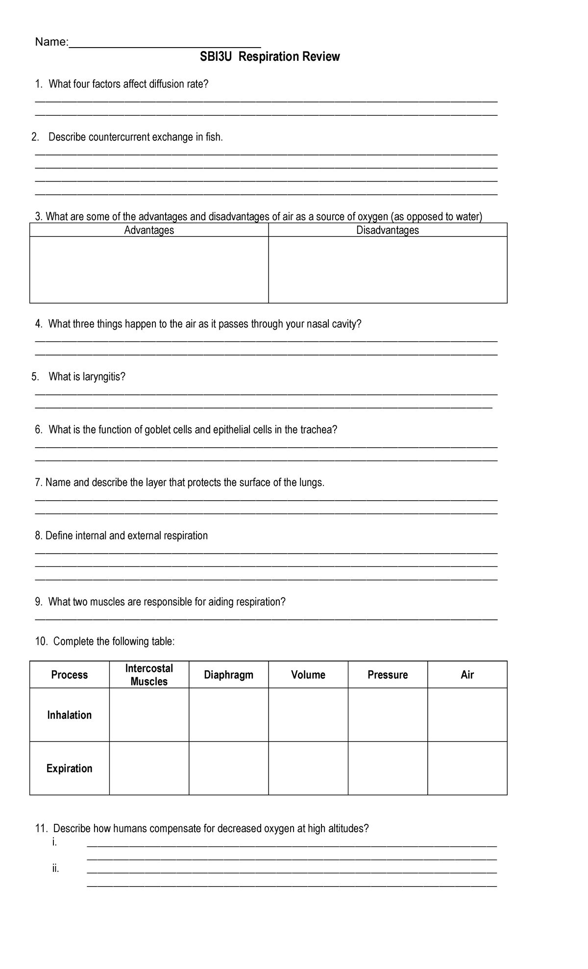 Respiration Review - Notes - Name:______________________________ SBI3U ...