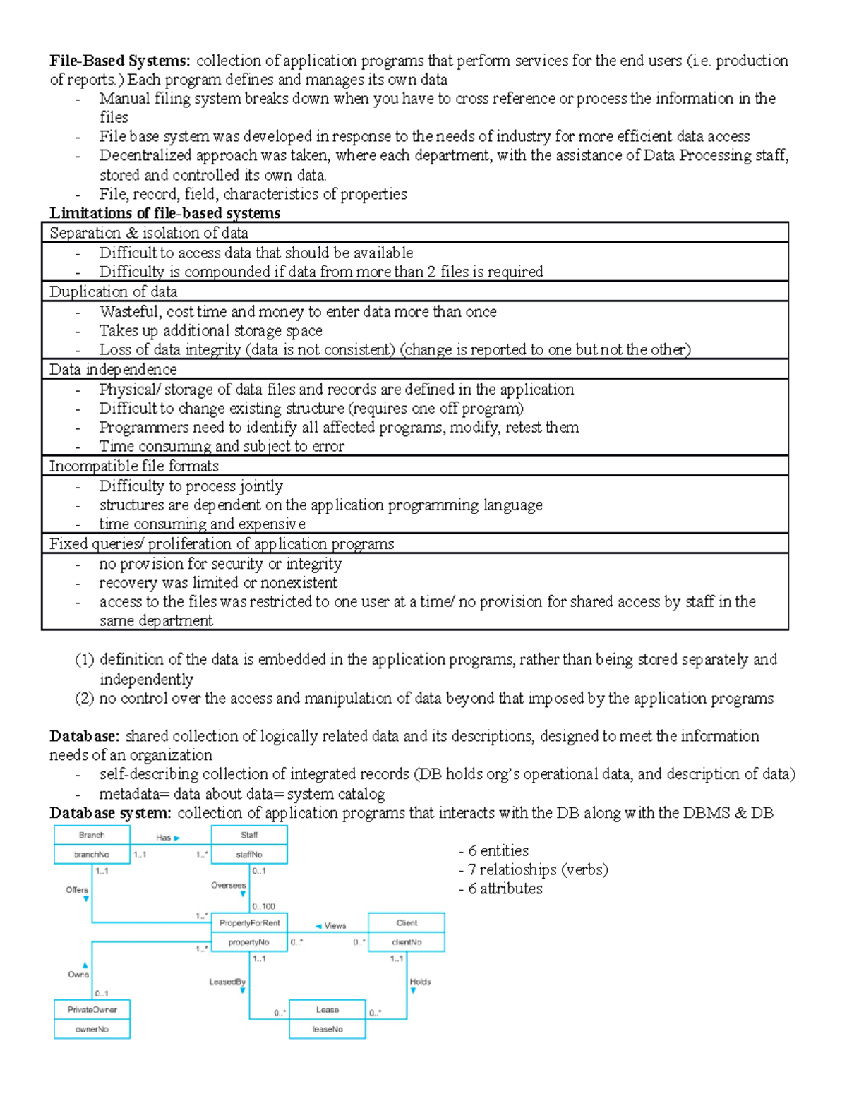 Ch 1 - ch1 - File-Based Systems: collection of application programs ...