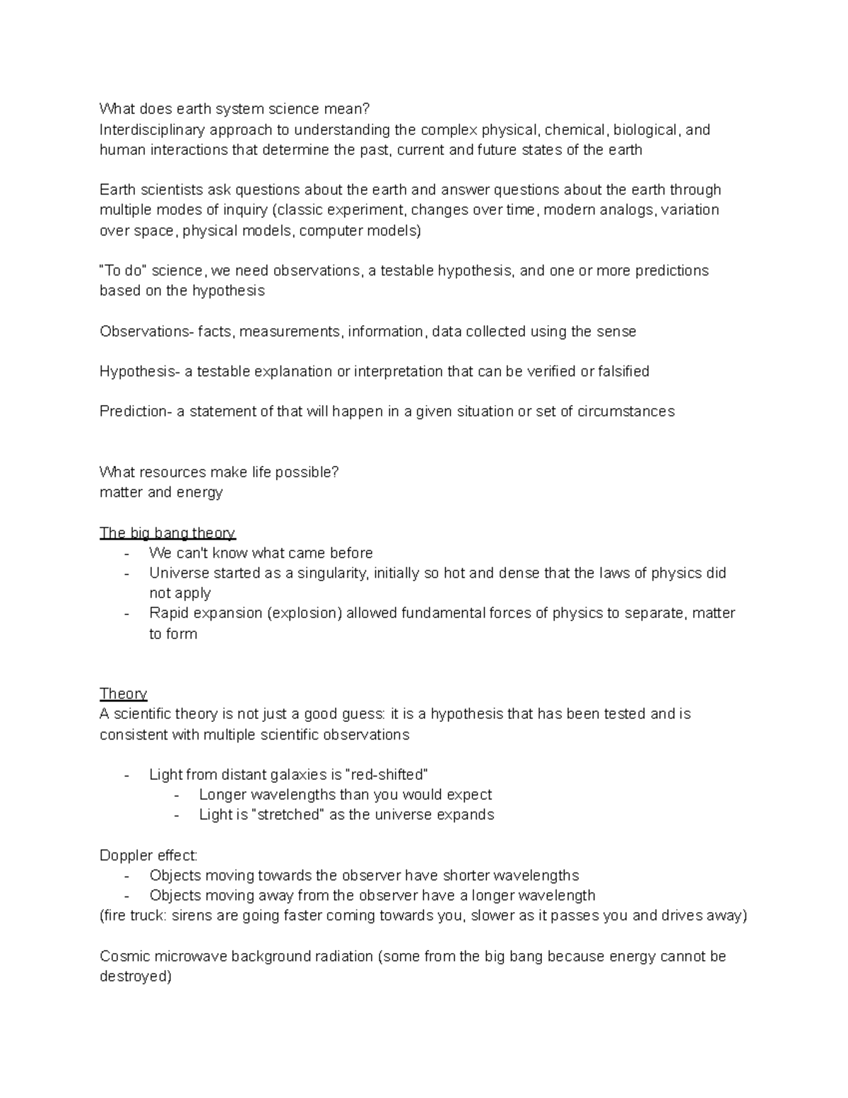 MEA notes 1 - What does earth system science mean? Interdisciplinary ...