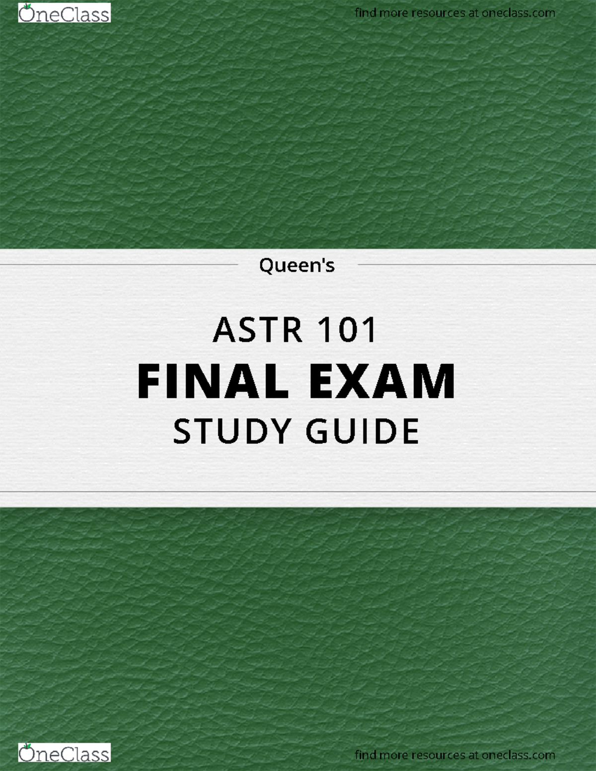ASTR 101 Study Guide - ASTR 101 - queensu - Studocu