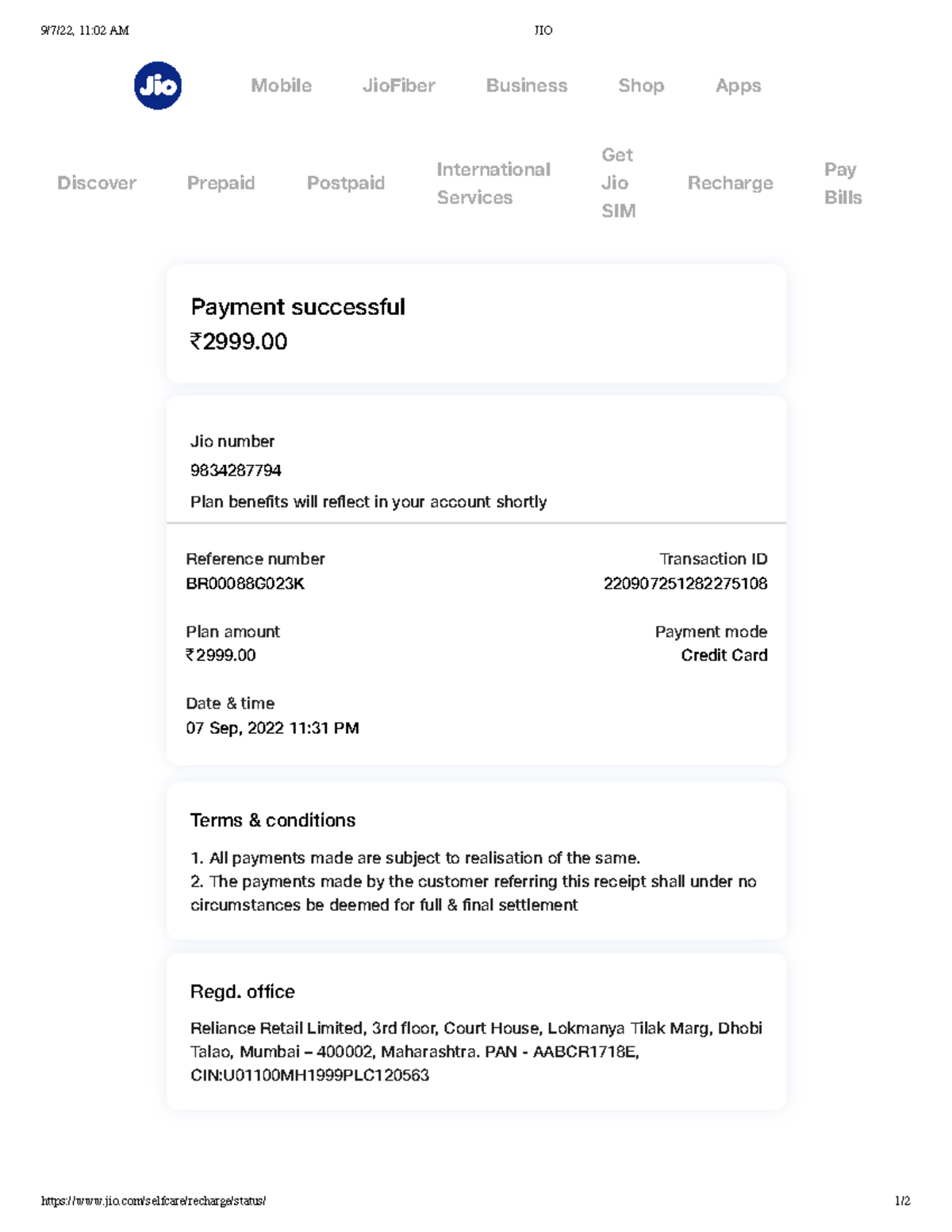 JIO NA is the example of software engineering 9/7/22, 1102 AM JIO