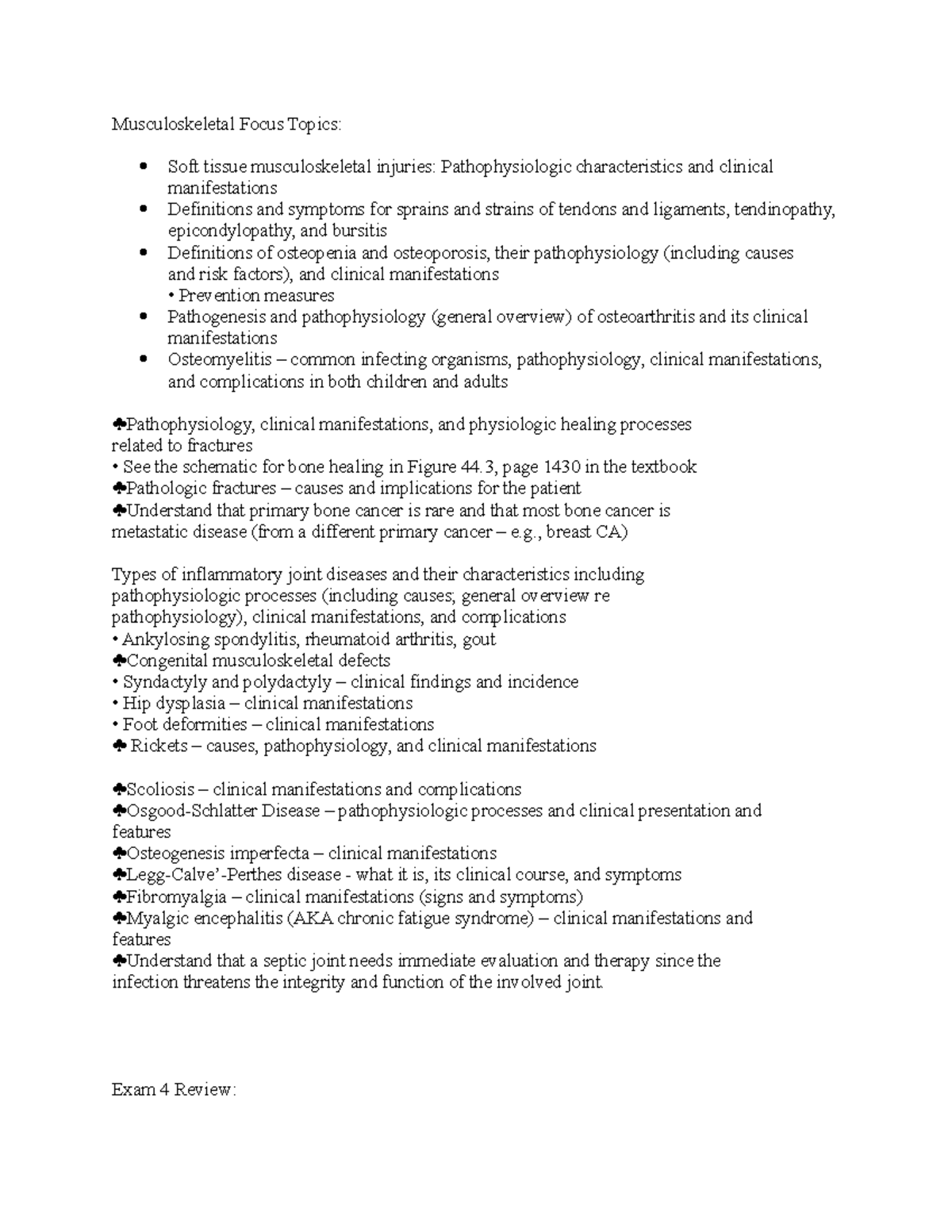Musculoskeletal Focus Topics - , breast CA) Types of inflammatory joint ...