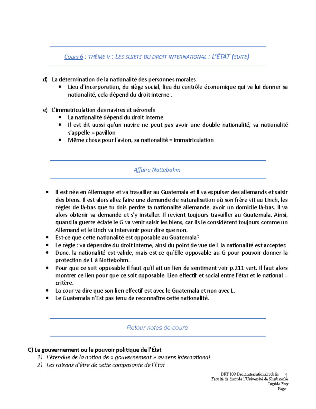Notes de cours partie 2 - Ingrid Roy - Cours 6 : THÈME V : LES SUJETS ...