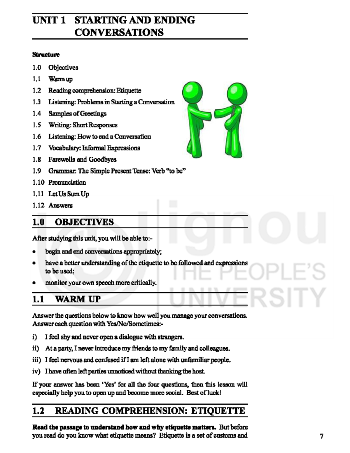 Unit 1 Starting and Ending Conversations English for Practical
