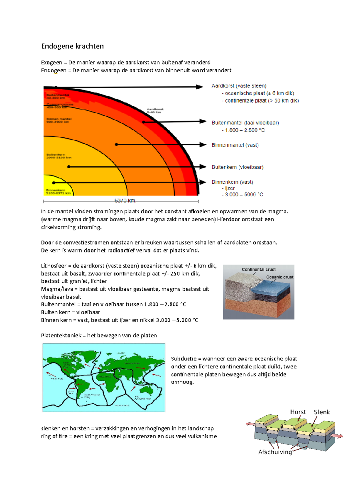 Aantekeningen Active Aarde - Endogene Krachten Exogeen = De Manier ...