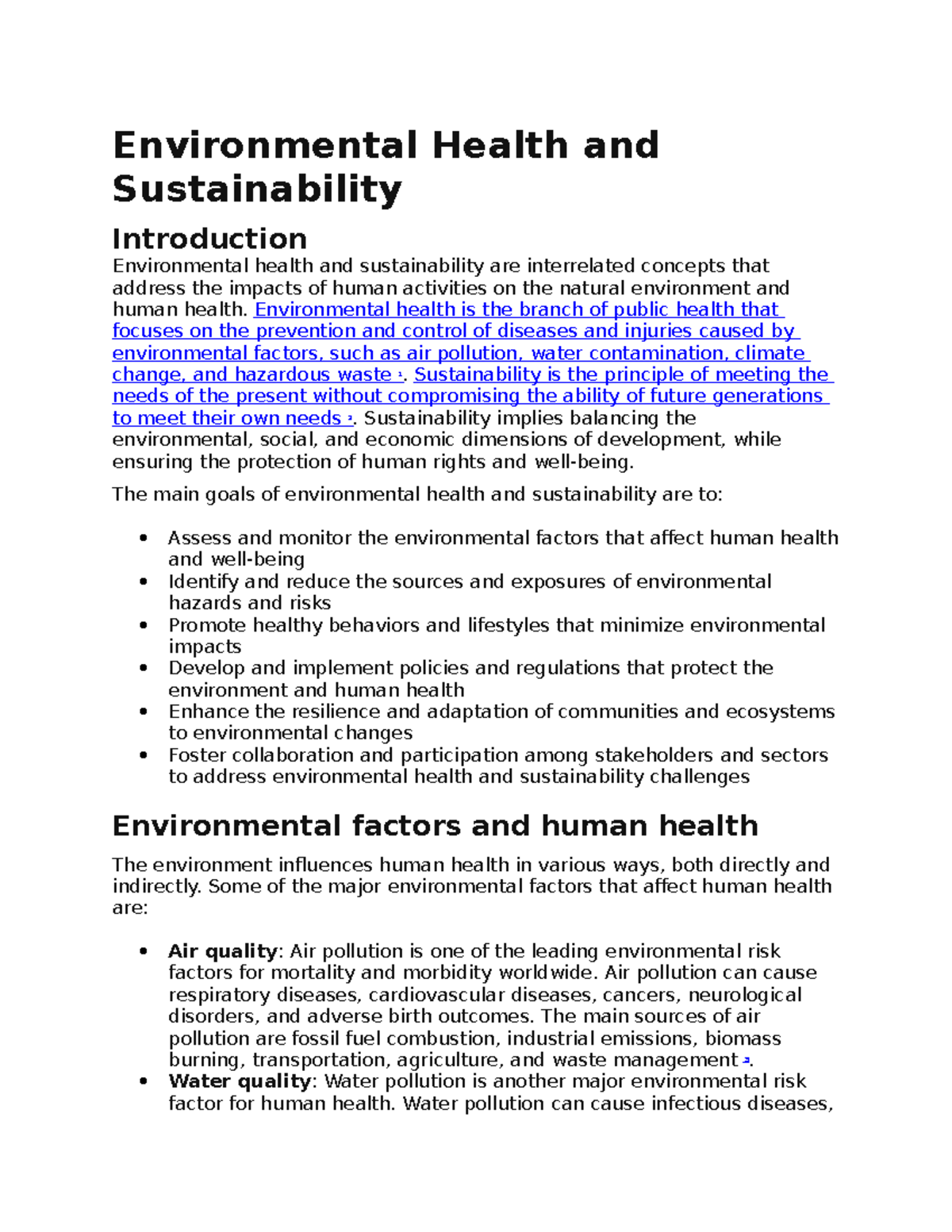 Environmental Health and Sustainability - Environmental Health and ...