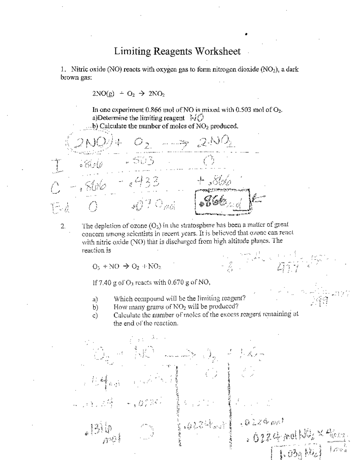 Limiting Reactant Answers Bucher - Studocu