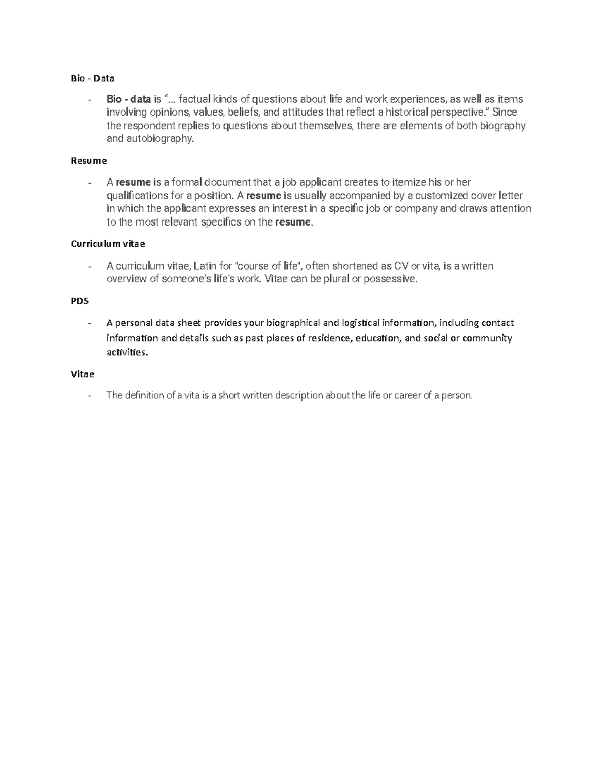 Bio - Data - Bio - Data Meaning - Bio - Data - Bio - data is ...