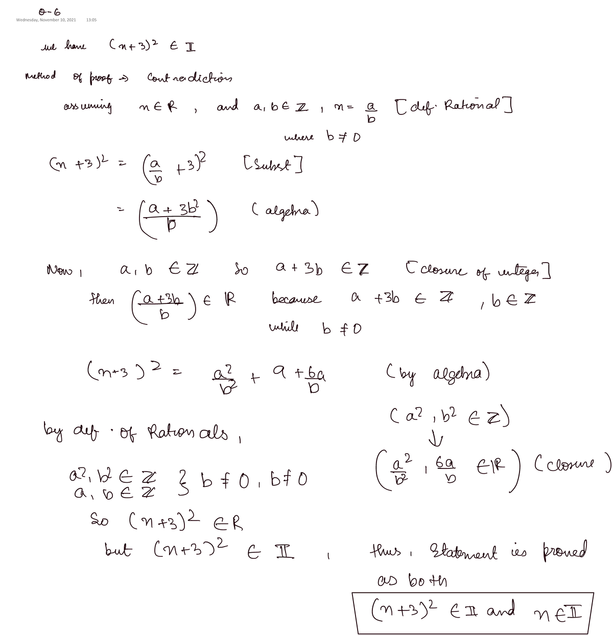Q6 - handwritten answers - MTH 110 - Wednesday, November 10, 2021 13:05 ...