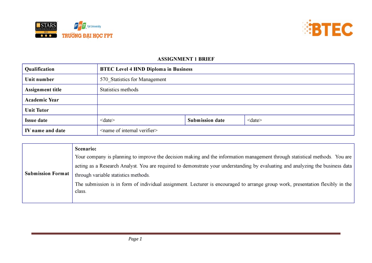 btec level 1 assignment brief