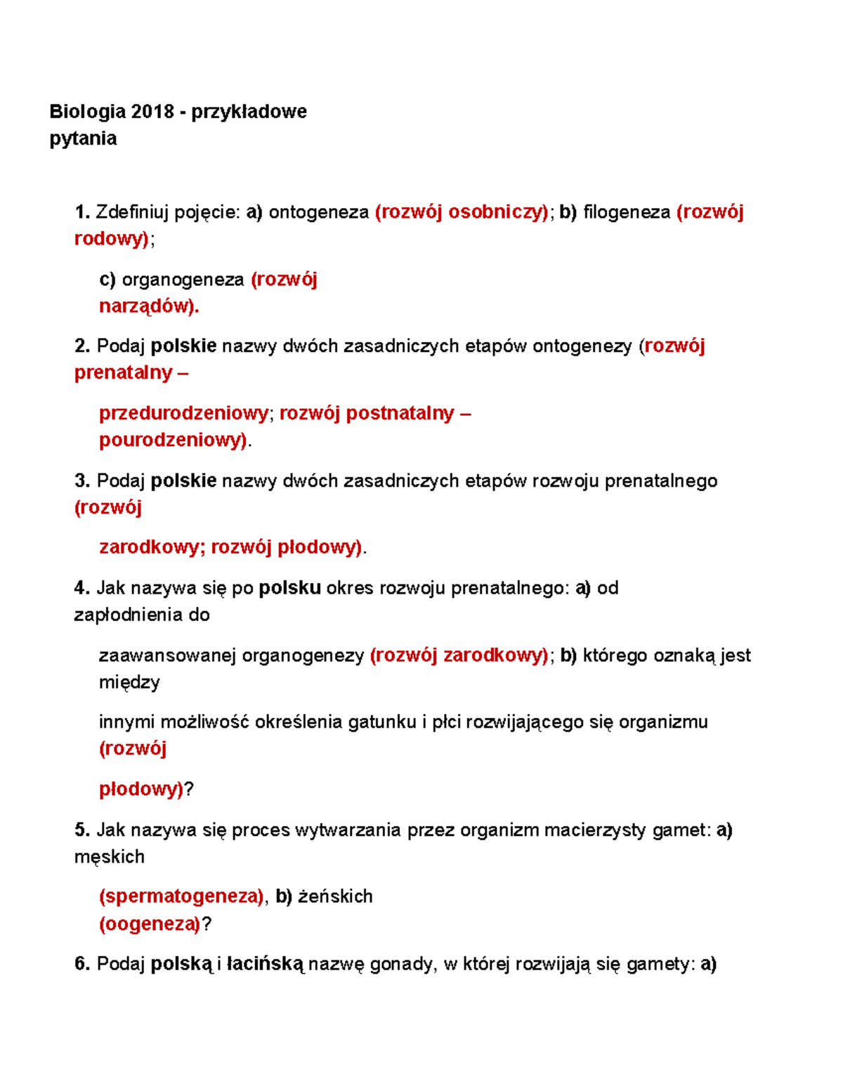 Egzamin Luty 2017, Pytania I Odpowiedzi - Biologia 2018 Pytania 1. C) 2 ...