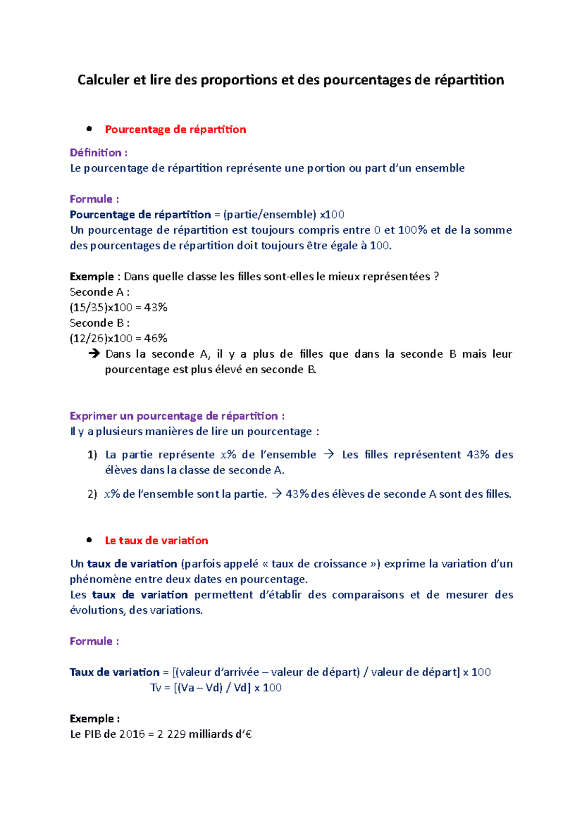 Méthodologie - Calculer Et Lire Des Proportions Et Des Pourcentages De ...