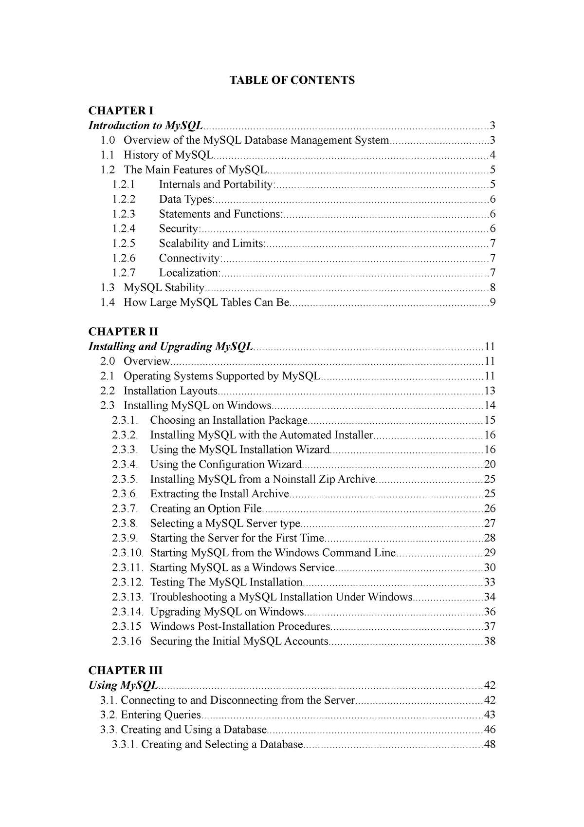 cit-308-implementation-of-database-systems-using-mysql-table-of