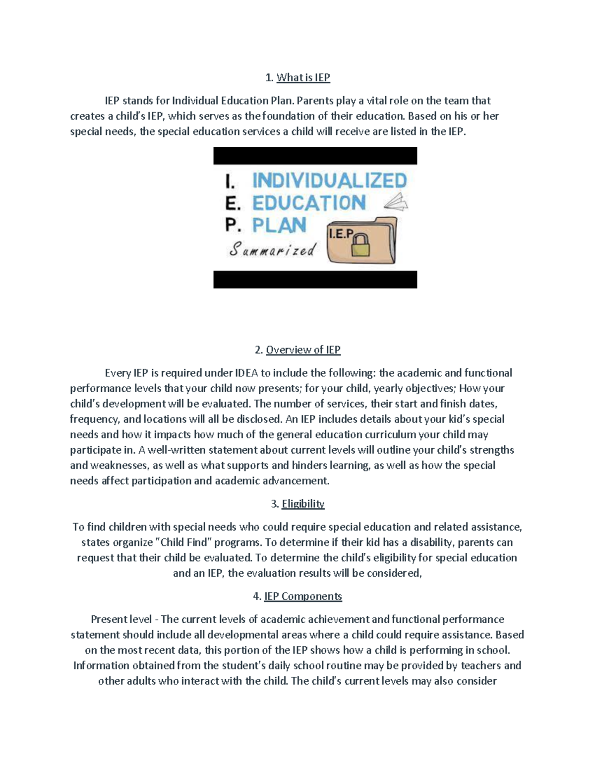 Iep Stands For Individualized Education Plan