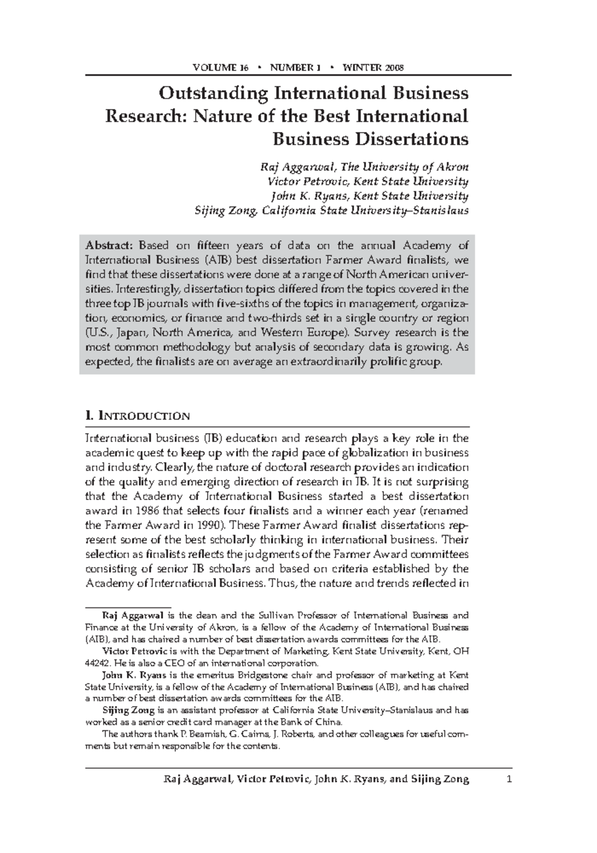 international review of business research paper