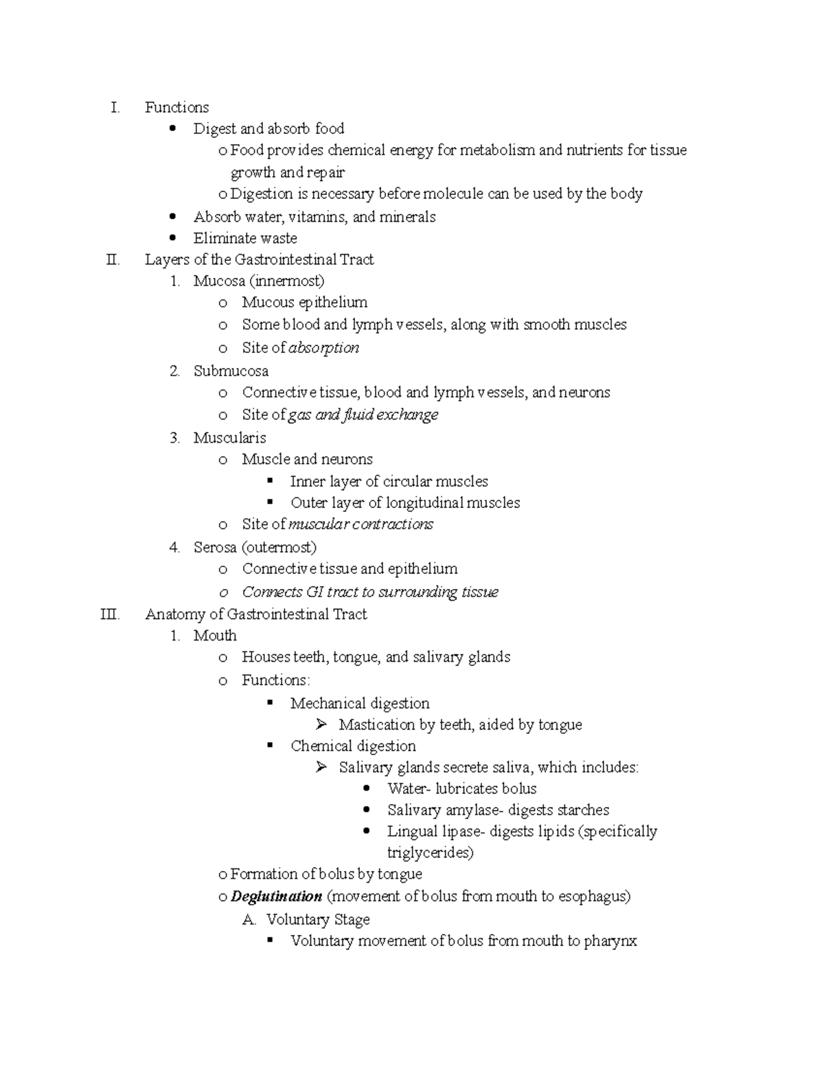 A&P II Chapter 24 Digestive System - I. Functions Digest and absorb ...