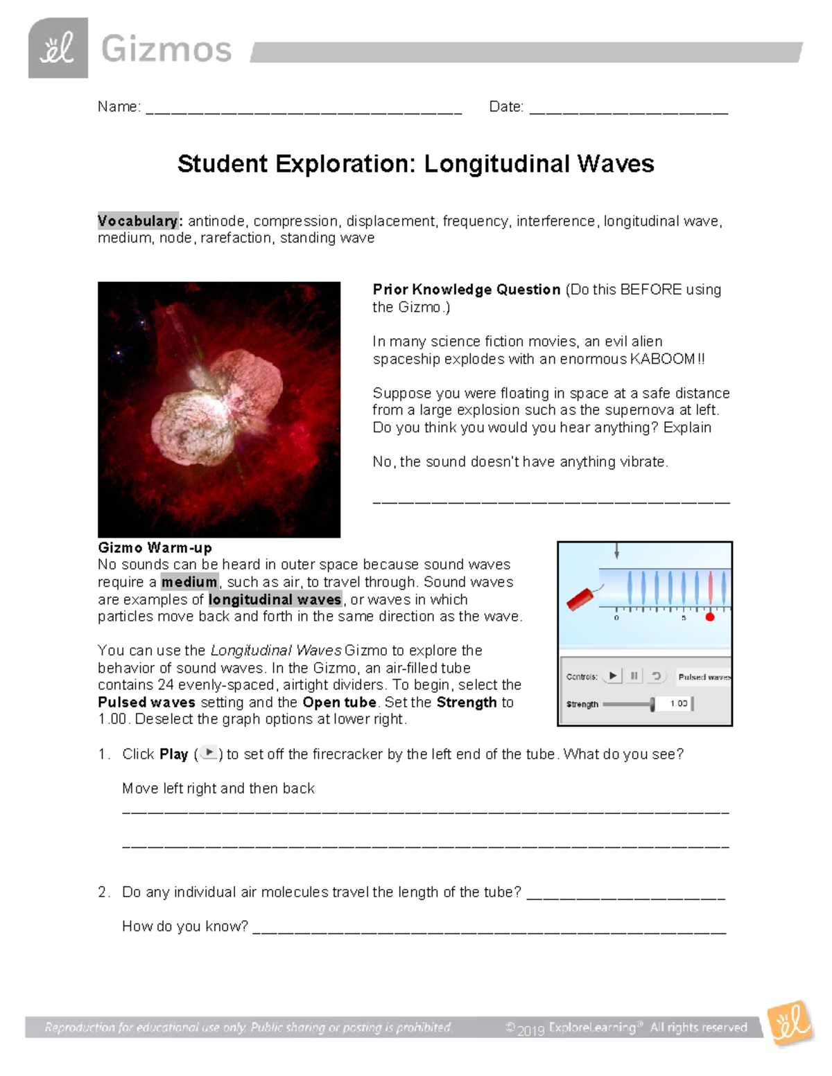 Longitudinal Waves SE - hi i how u like this school - Name