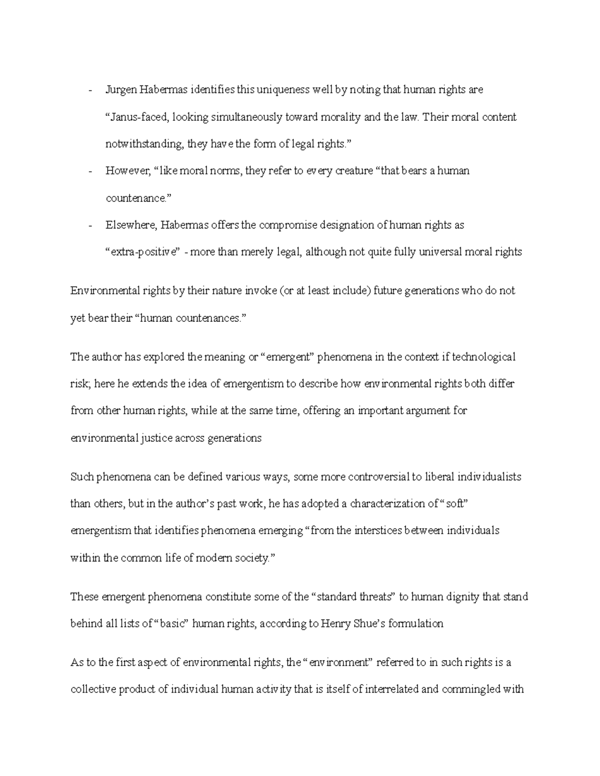 PLS 105 Introduction to Human Rights Learning Module 13 Lecture Notes ...
