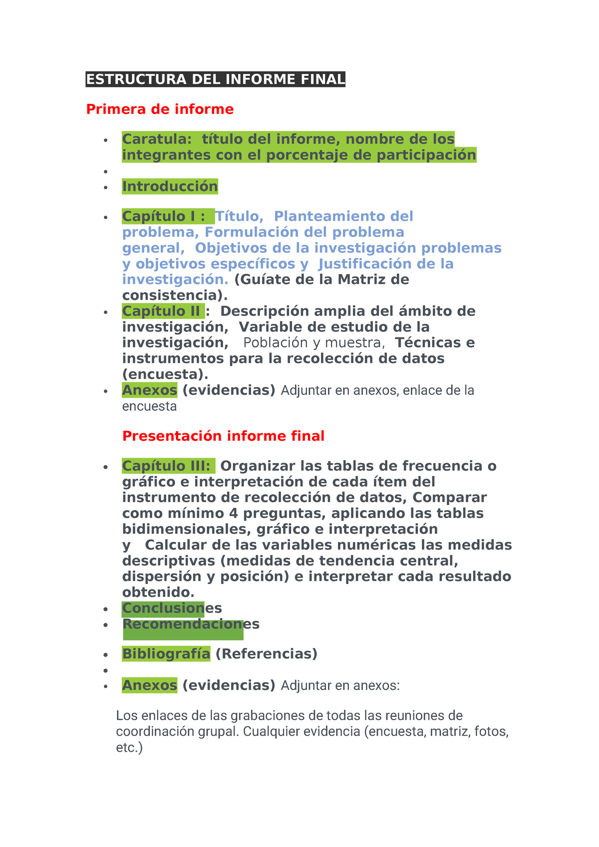 Estructura Del Informe Finaldocx Abr 2024 0 Estructura Del Informe Final Primera De Informe 4507