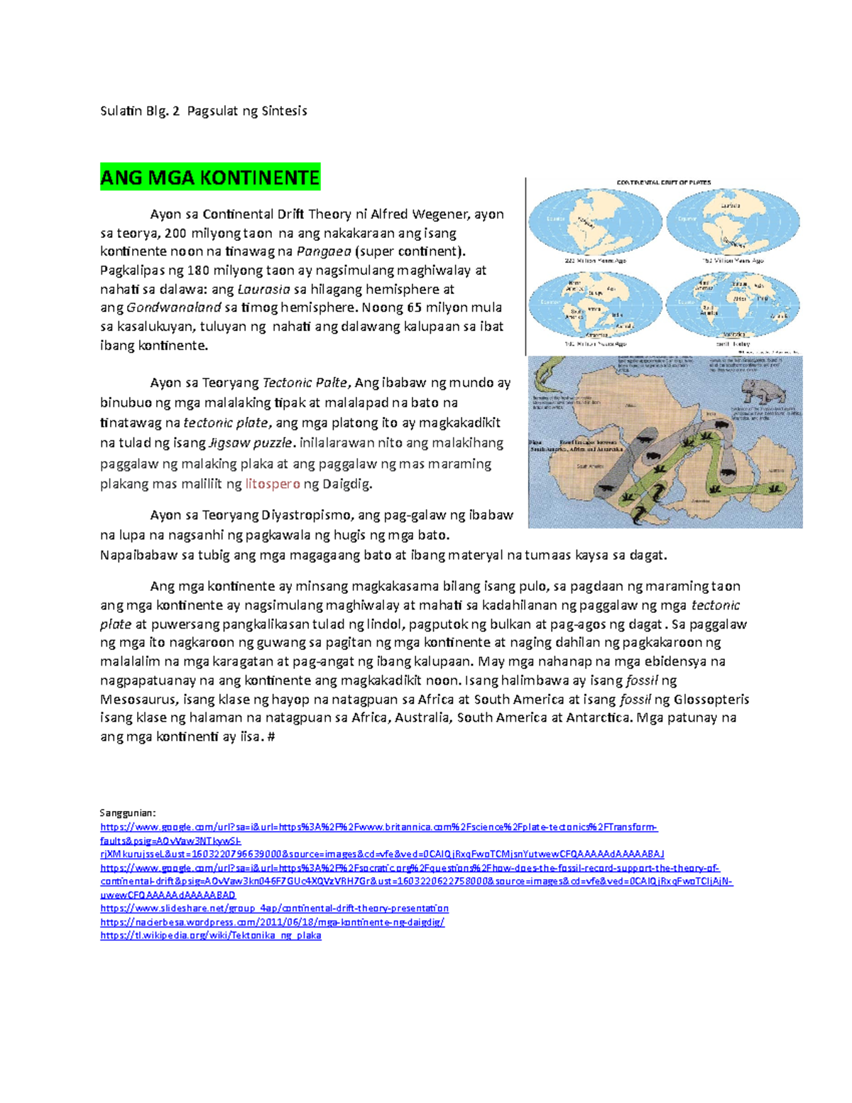 Sulatin 2 Essay Sulatin Blg. 2 Pagsulat ng Sintesis ANG MGA