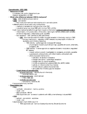 OTC I Exam 2 - PART 1 - Treatment of Acute Illnesses Part I Common ...