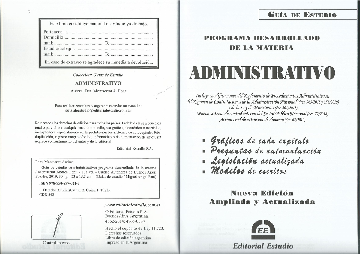 GUIA DE Derecho Administrativo 2019 - Derecho De Los Contratos - Studocu