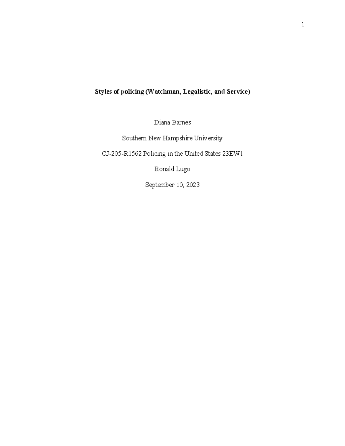 Legalistic Policing:  The New Face Of Law Enforcement? - 367ez38