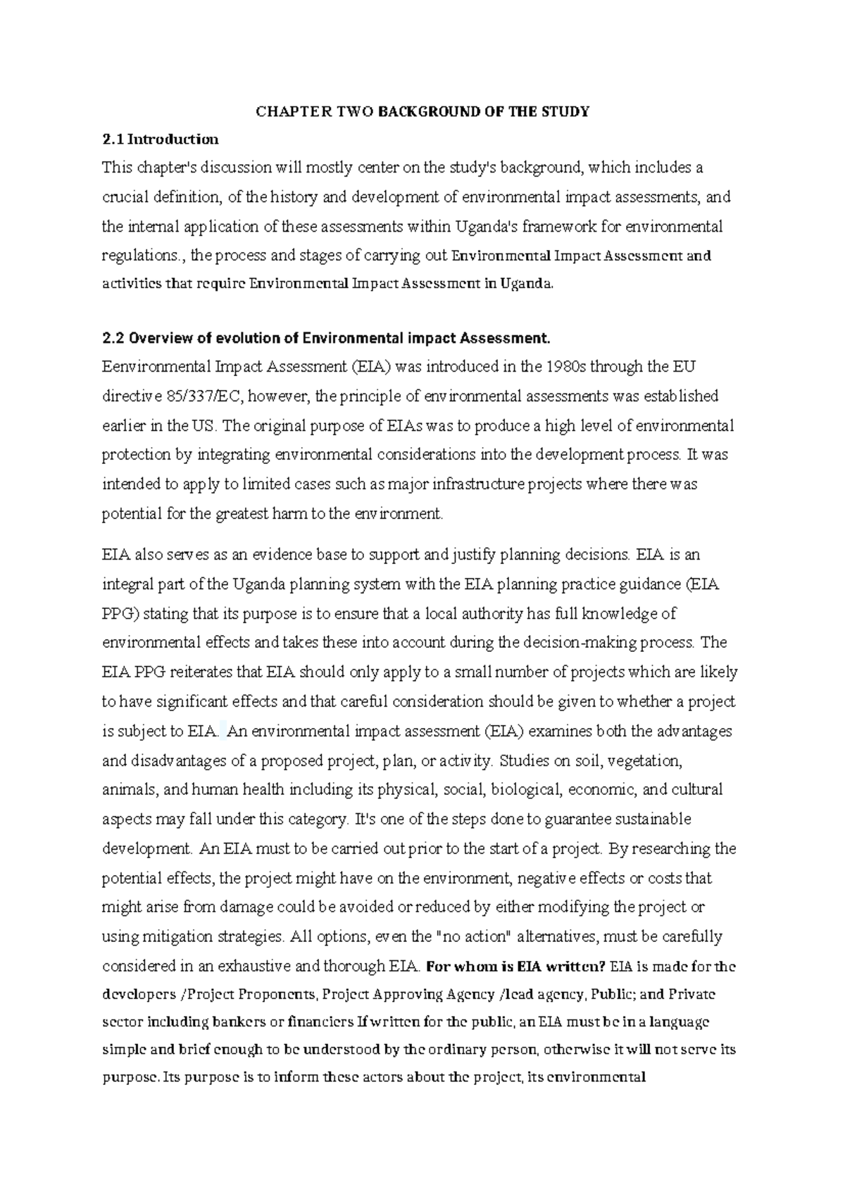 Chapter 2 Dissertation Hillary - CHAPTER TWO BACKGROUND OF THE STUDY 2 ...