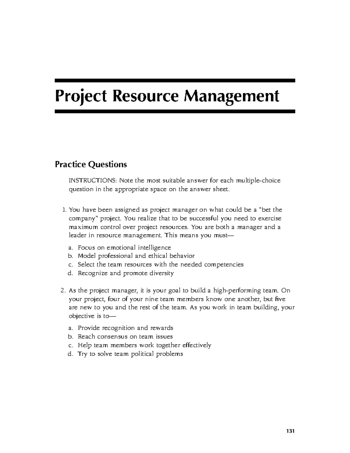 Gestión Recursos G1-2-3-4 - 131 Project Resource Management Practice ...