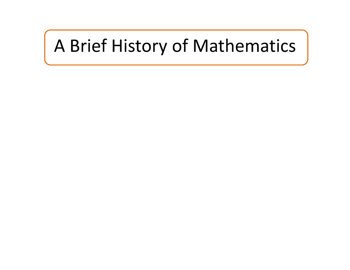 a brief history of mathematics