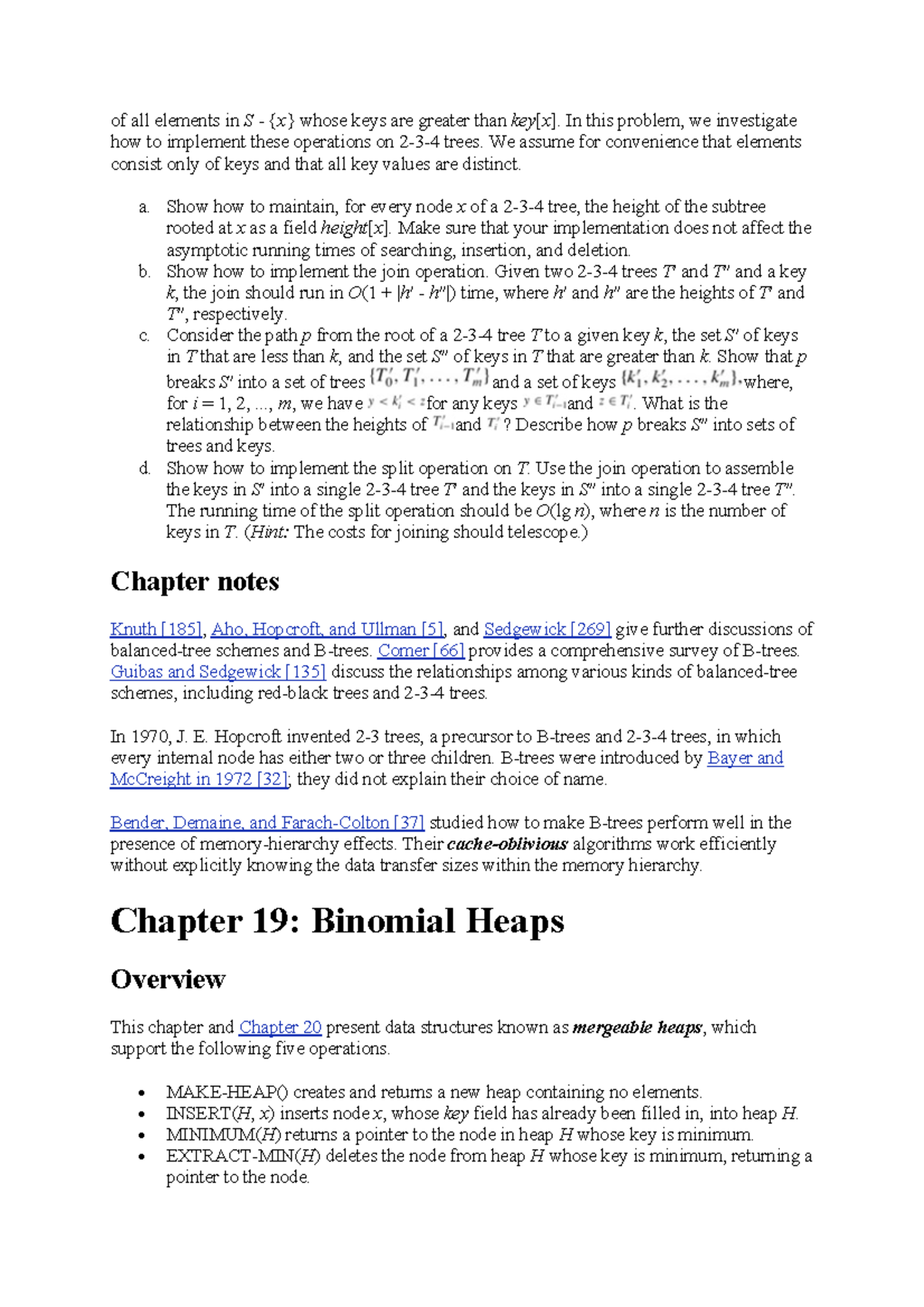 Algorithm Part 6 Binomial Heaps - Chapter 19 - Of All Elements In S 