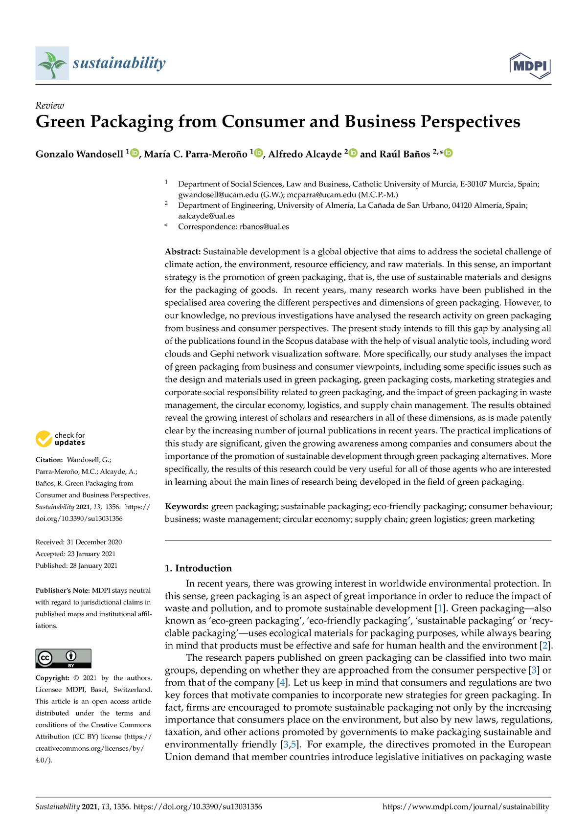 1 Green Packaging From Consumer And Business Perspectives 