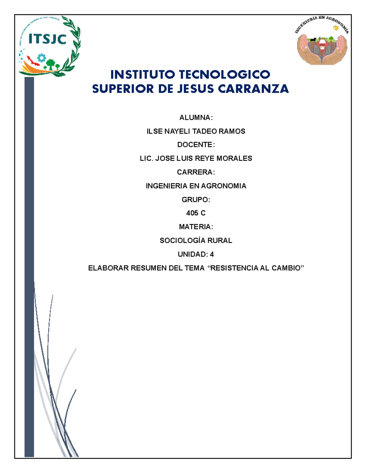 Ilse Nayeli Tadeo Ramos Resumen Instituto Tecnologico Superior De Jesus Carranza Alumna Ilse 1030