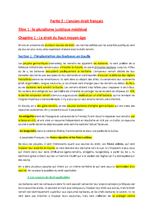 Histoire du Droit M2 - Histoire du Droit Privé Leçon 1 : Les sources du ...