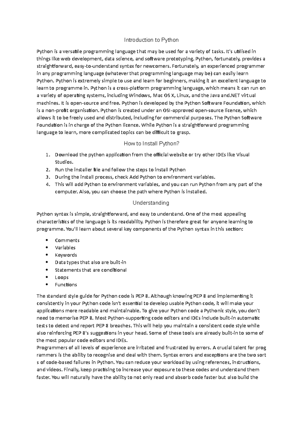 Ajith S Introduction - Python Notes and Theory Based Explainations with ...