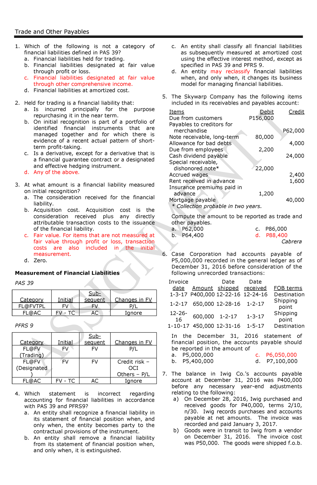 Trade And Other Payables - Trade And Other Payables Which Of The ...