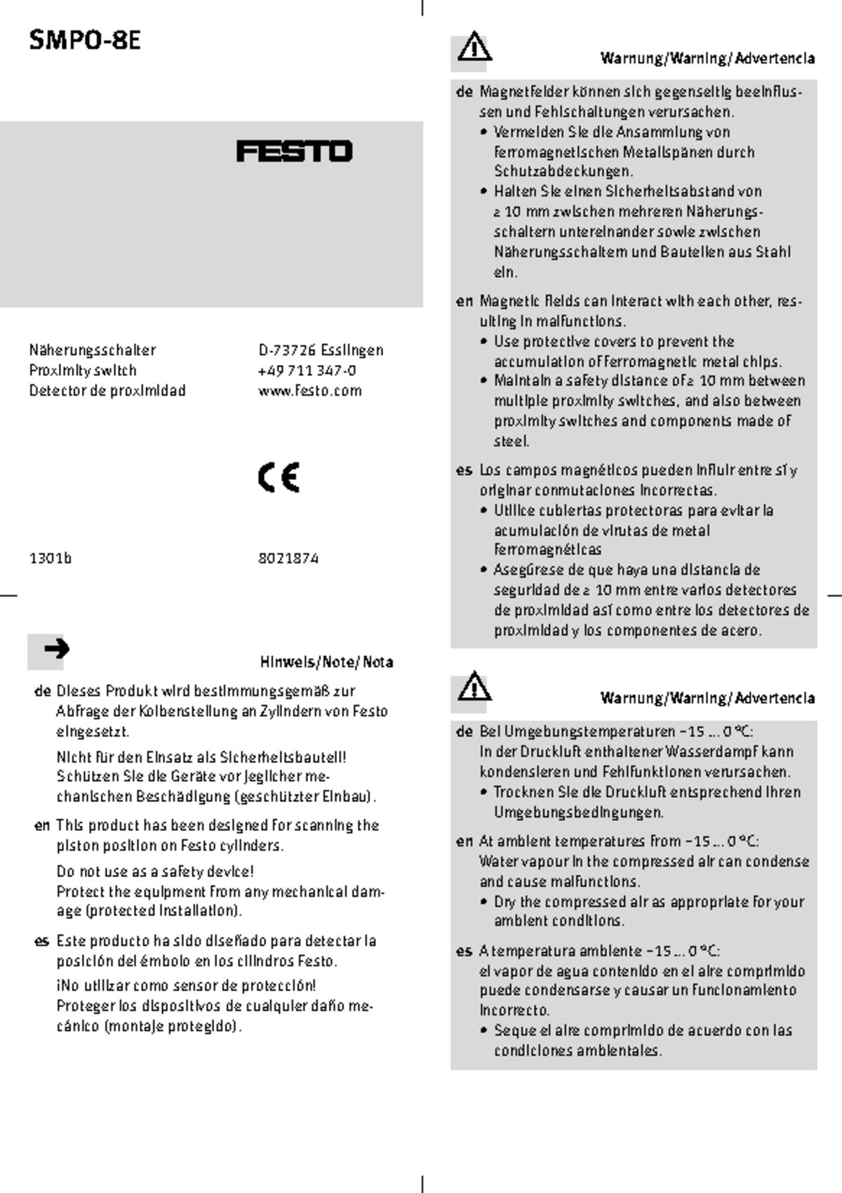Sensore Di Prossimità Smpo-8e Ref. Festo 178563 - Foto 9