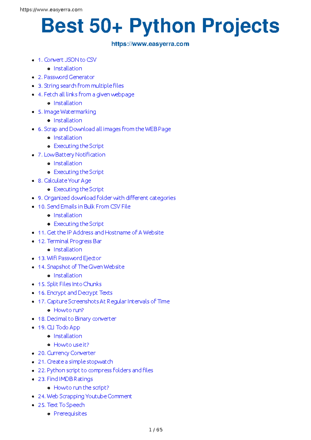 50 Python Projects Scripts - Convert JSON to CSV Installation Password ...