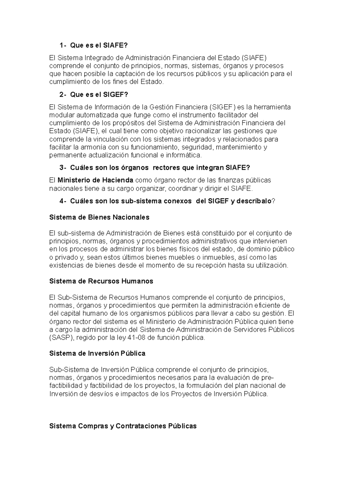 Siafe y Sigef - Ensayo - 1- Que es el SIAFE? El Sistema Integrado de ...