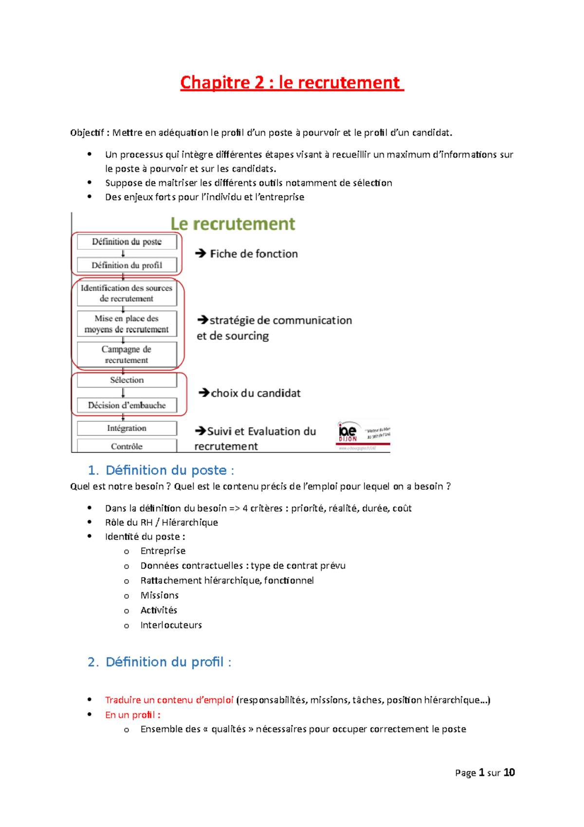 3 Le Recrutement Justine - Chapitre 2 : Le Recrutement - Studocu