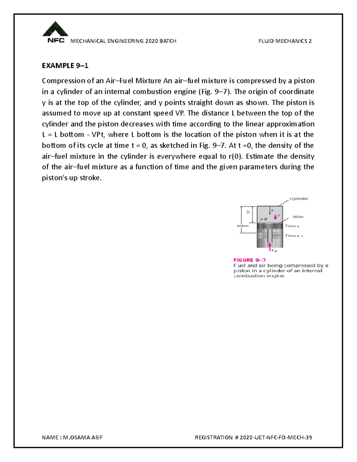 Example 9 fluid EXAMPLE 9 Compression of an AirFuel Mixture An