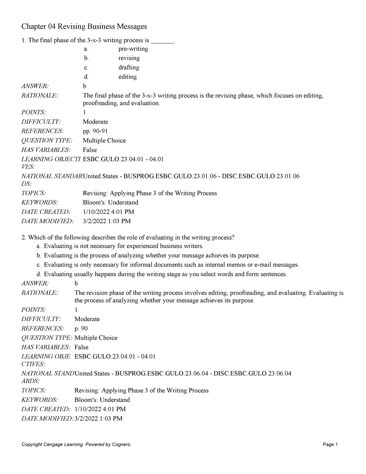 Chapter 04 Revising Business Messages - Chapter 04 Revising Business ...