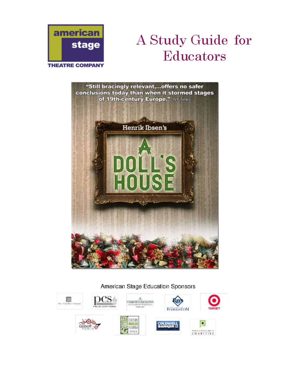 A Dolls House Study Guide A Study Guide for Educators American Stage
