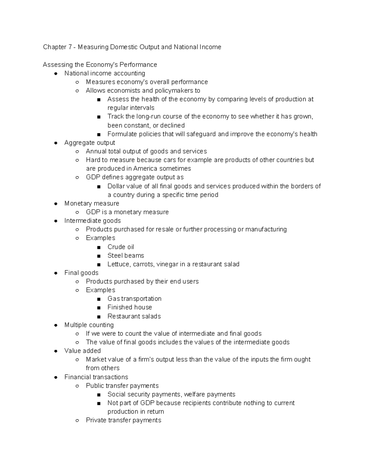 chapter 7 macroeconomics homework answers