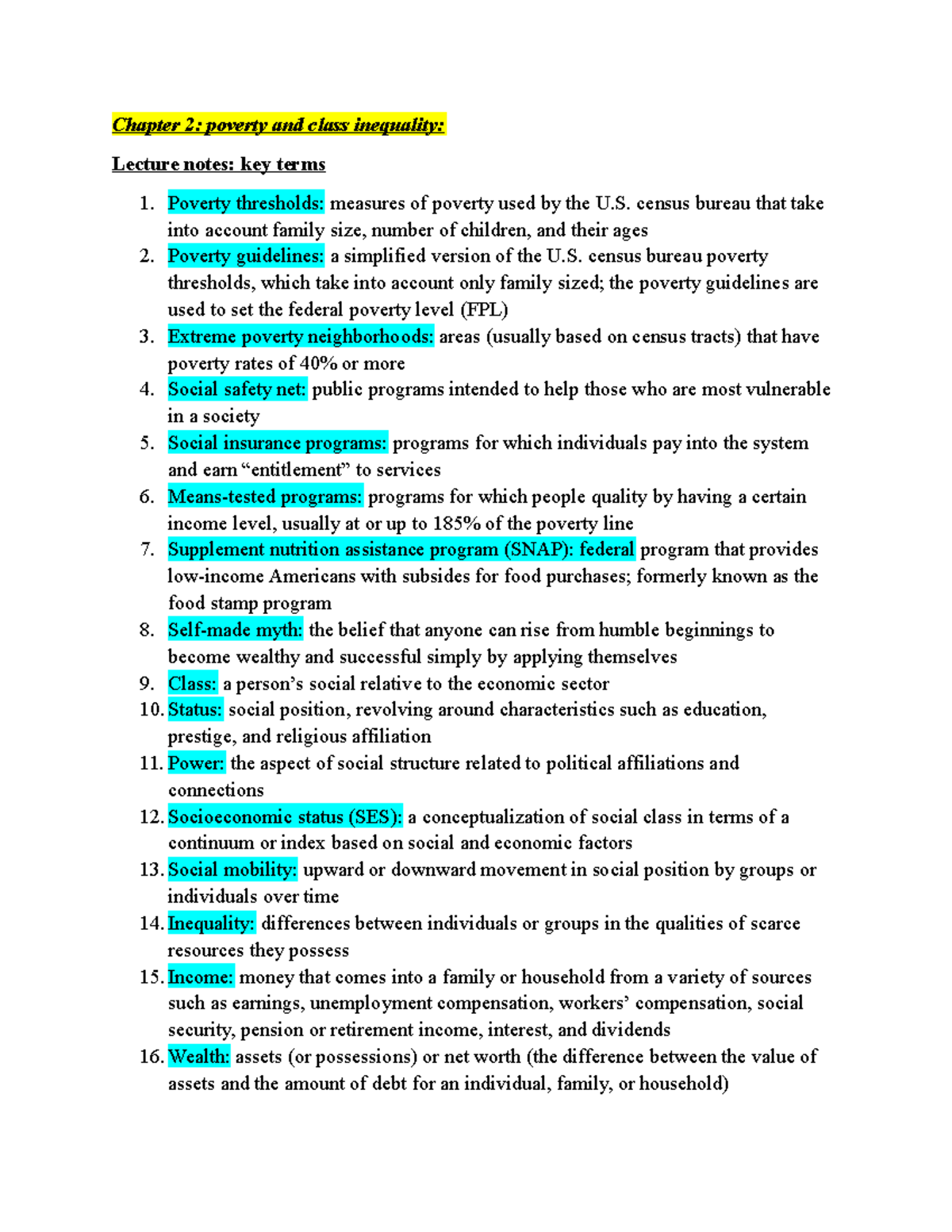 Social Problems Chapter 2 - Lecture Terms And Notes - Chapter 2 ...