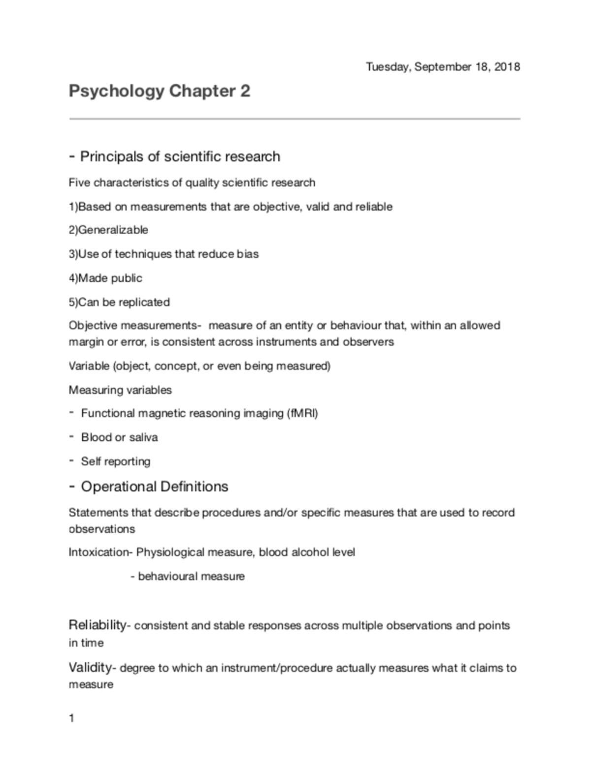 Psychology Chapter 2 - Psyc 1200 - Studocu