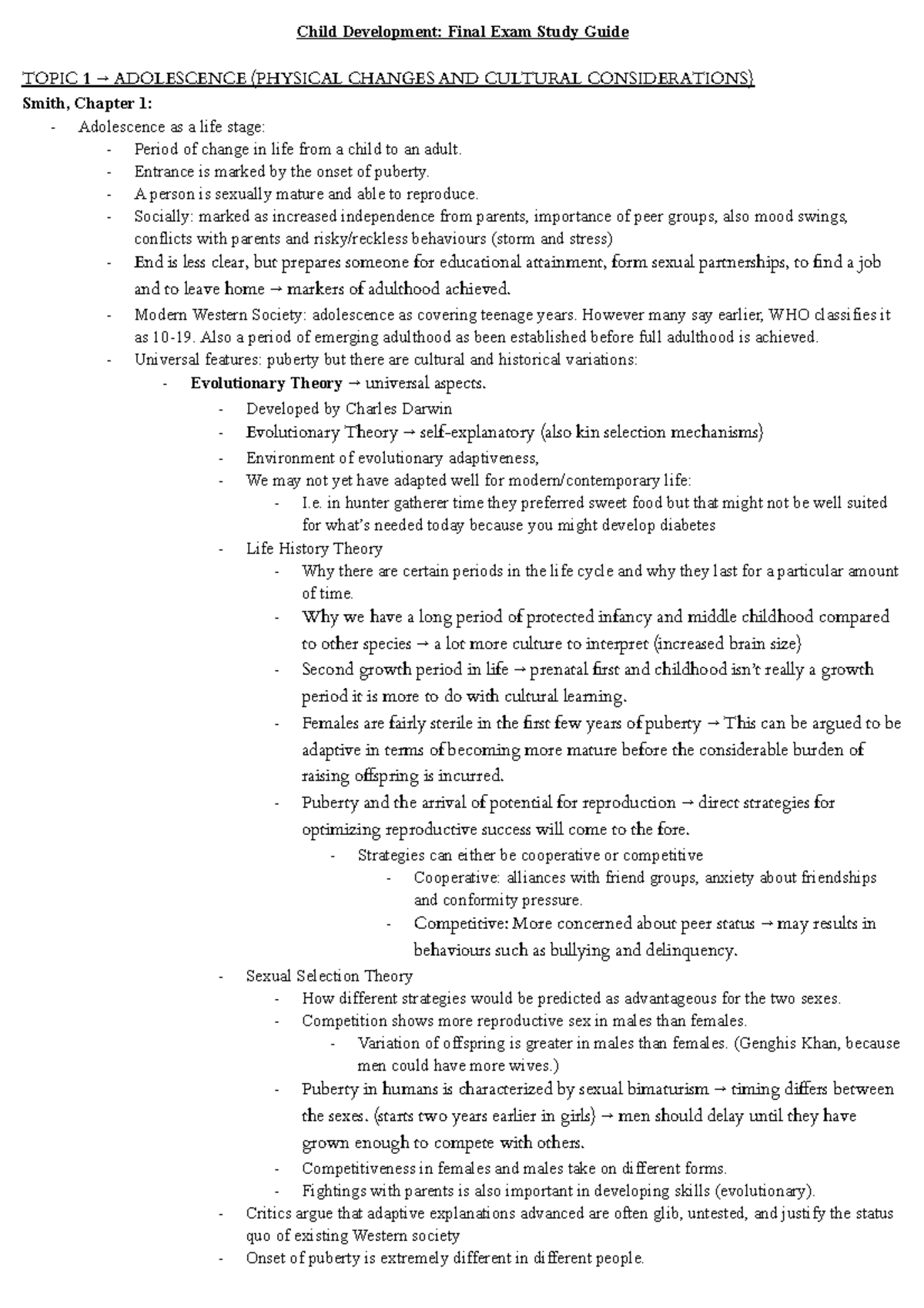 Child Development Final Exam Study Guide - Entrance is marked the onset ...